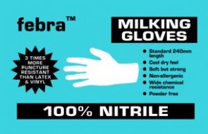 Click Here To Enlarge This Photo Of febra™ 100% NITRILE MILKING GLOVES